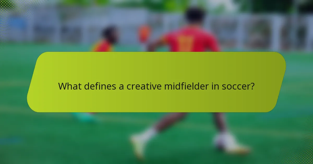 What defines a creative midfielder in soccer?